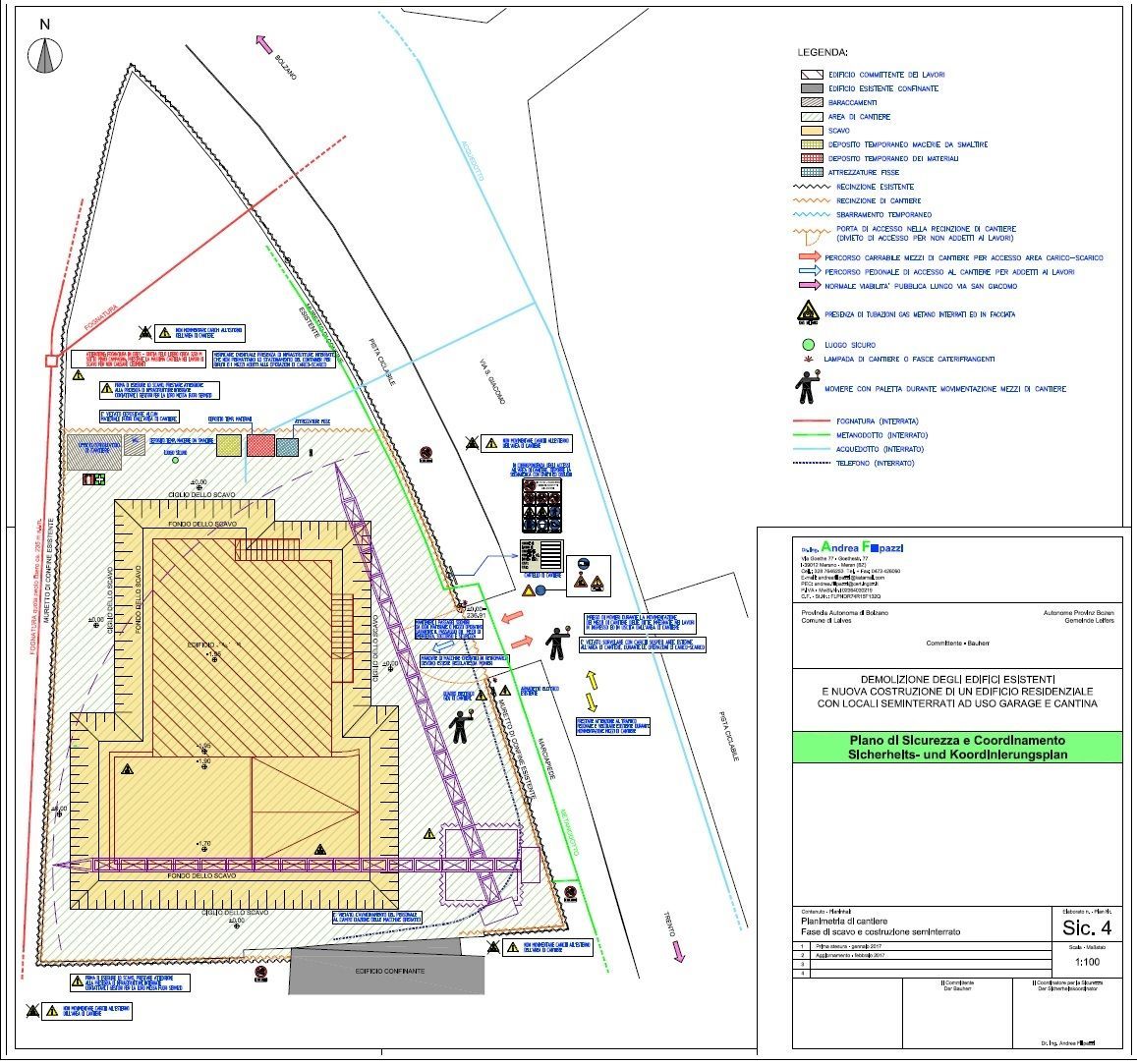 Piano di sicurezza - planimetria di cantiere