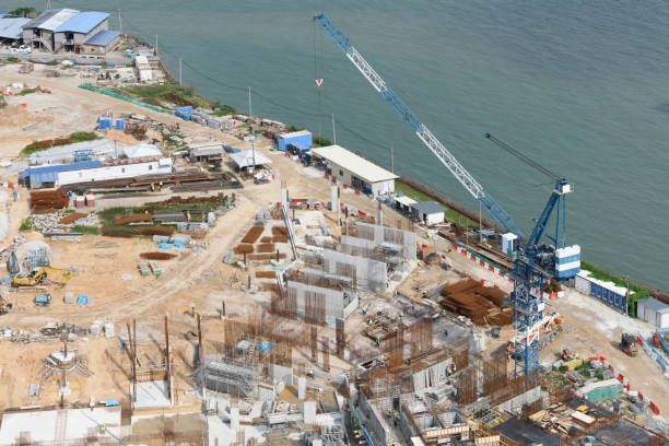 Aerial View Of Construction Site Near The Sea  | Pakenham, VIC | Browns Crane