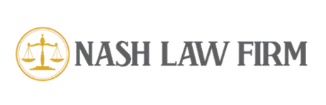 Nash Law Firm logo: Scales of justice emblem with the firm's name.