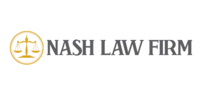 Nash Law Firm logo: Scales of justice in a gold circle, with "NASH LAW FIRM" text.