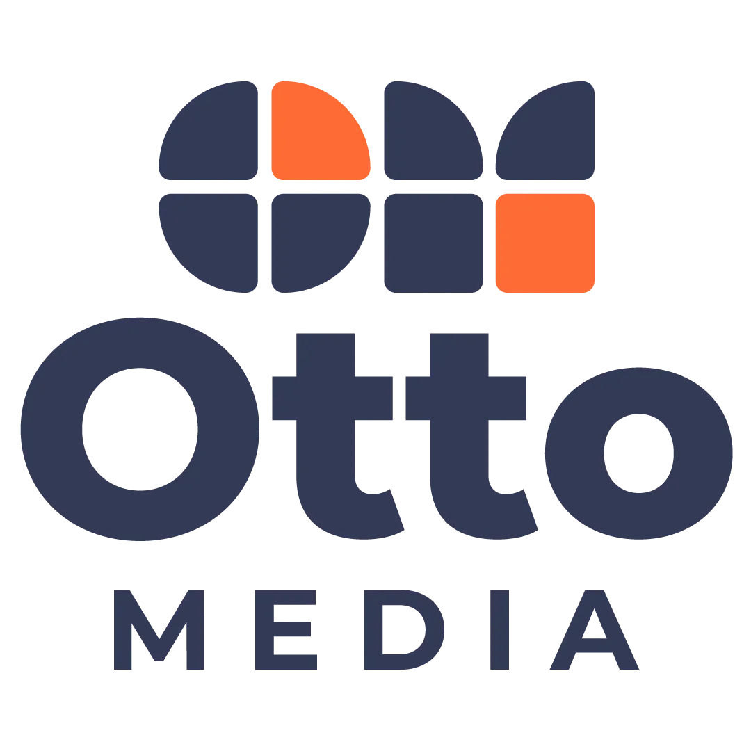The logo for otto media is blue and orange