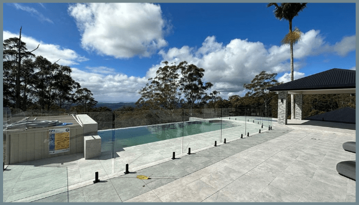 durable low maintenance frameless glass pool fencing