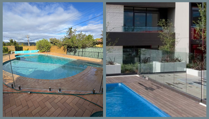 Residential vs commercial frameless glass pool fencing in Canberra.