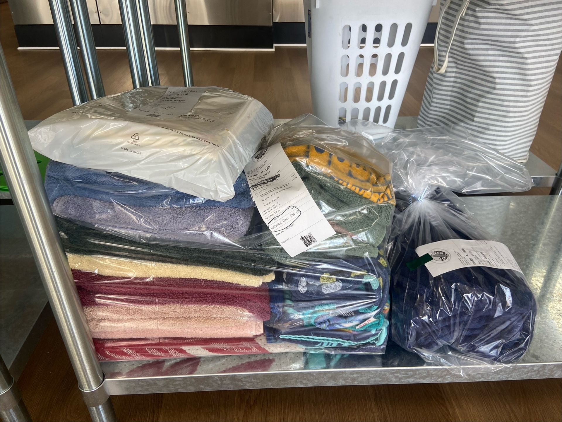 Clothes recent wash, dried, and folded from our Wash & fold service