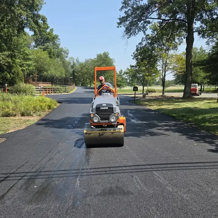 Asphalt pavement roller, Asphalt Direct Paving NJ.