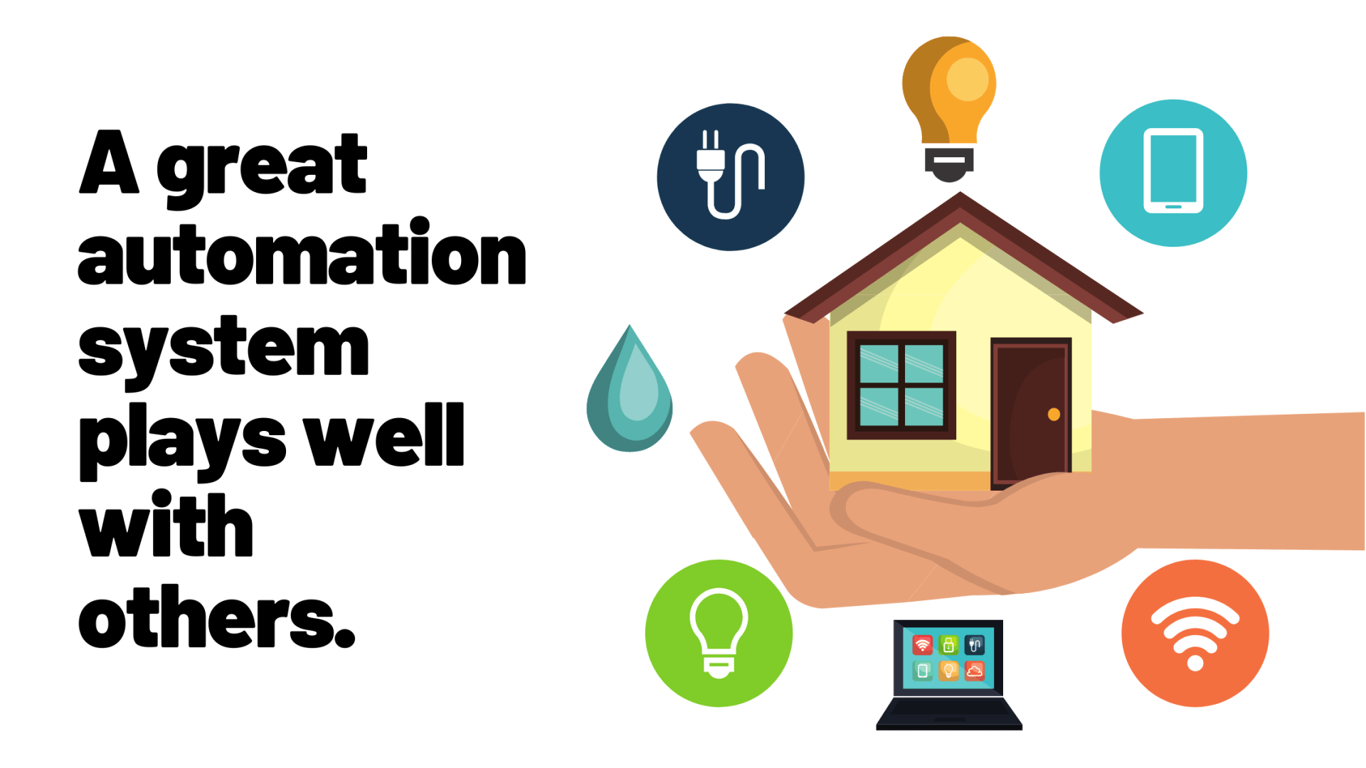 smart home illustration showing automation products