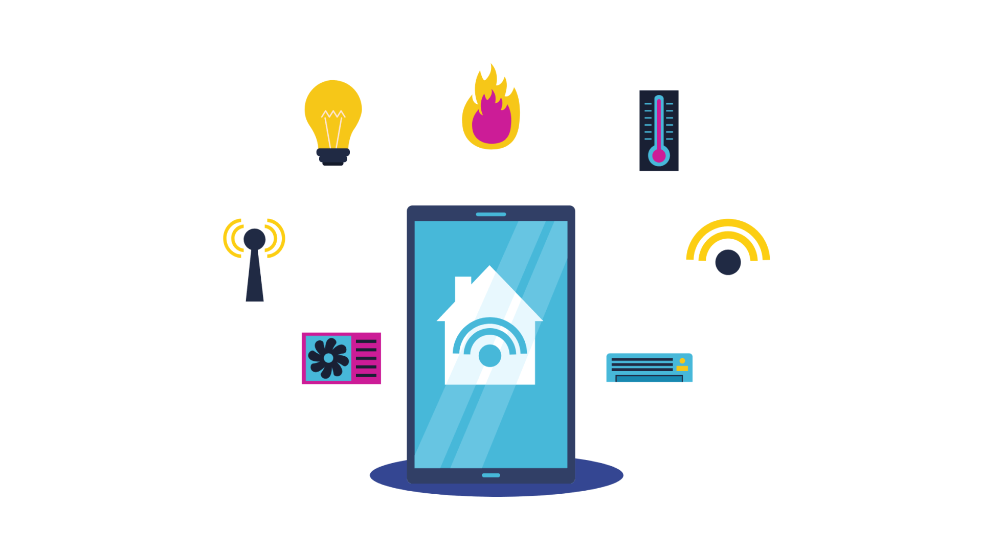 home automation illustration mobile app