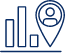 A line drawing of a graph with a pin on it.