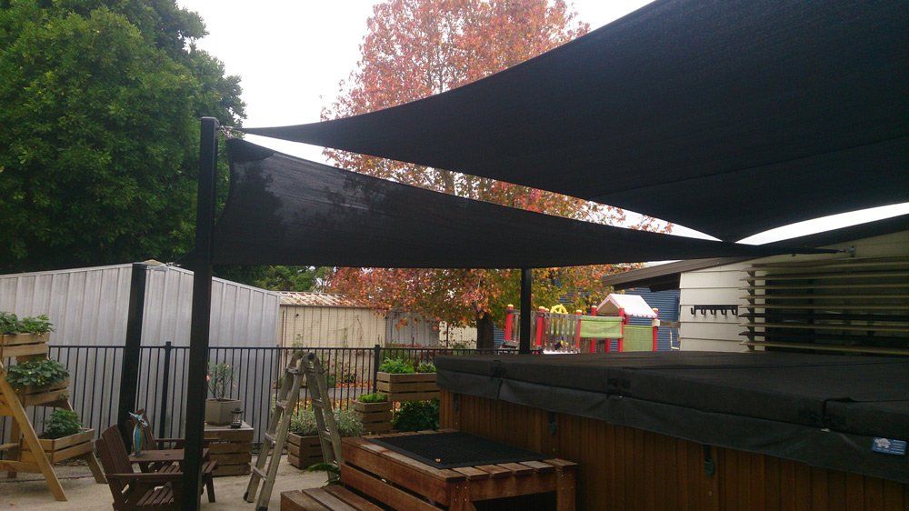 Black Shade Sail Over Deck-Smart Shades Lismore NSW