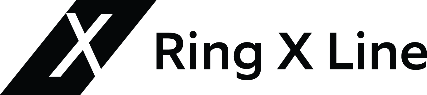 A black and white logo for x ring x line