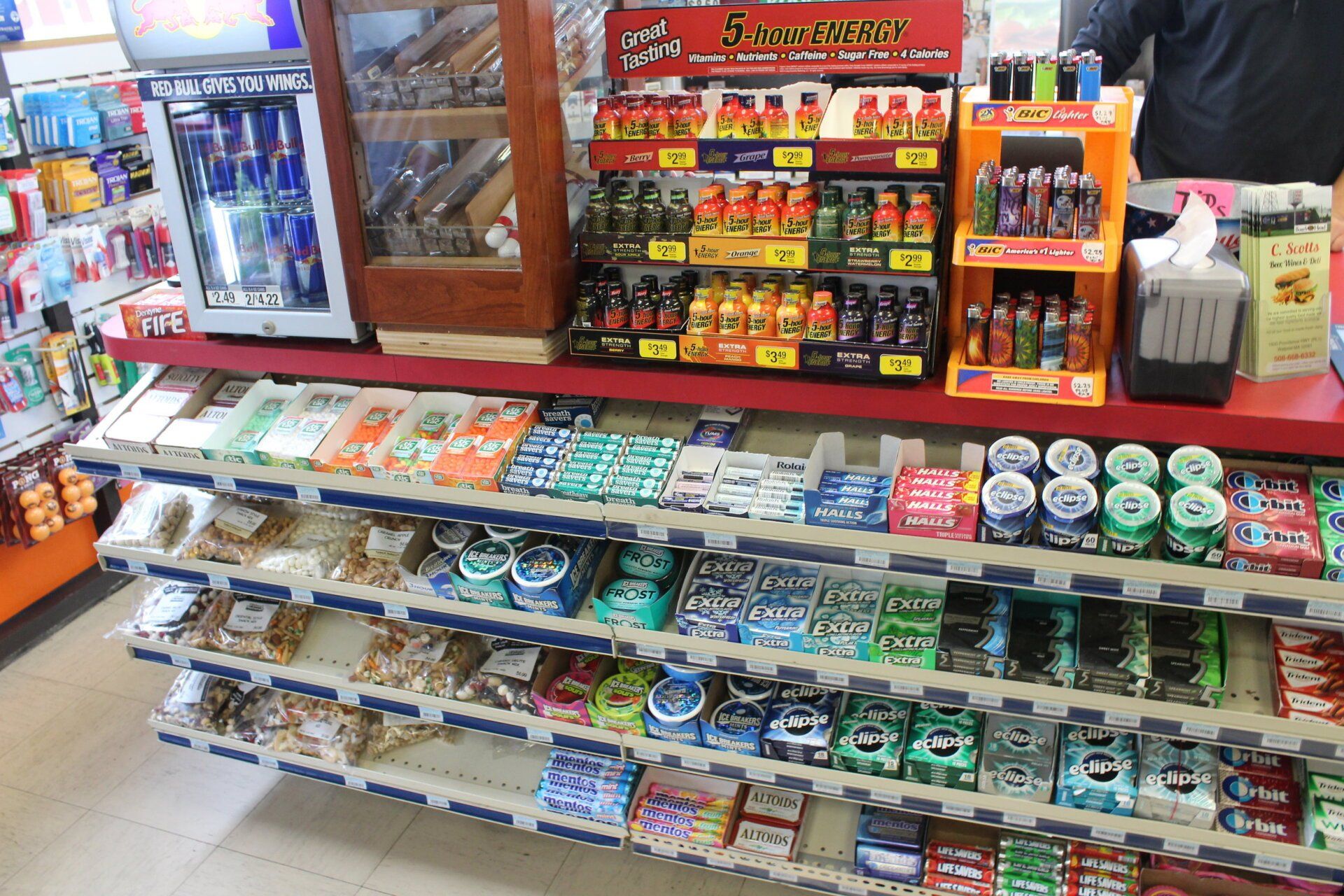 A convenience store with lots of snacks and drinks