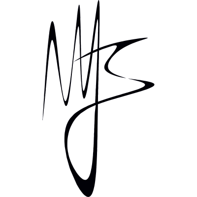 Monogramma astratto in bianco e nero con le lettere 