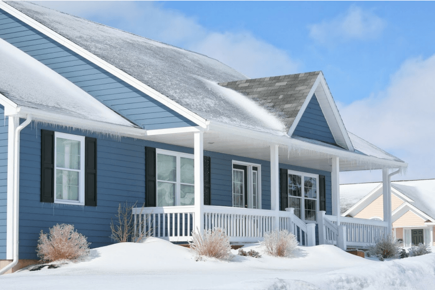 Roof Shingles — Roof With Snow in Erie, PA