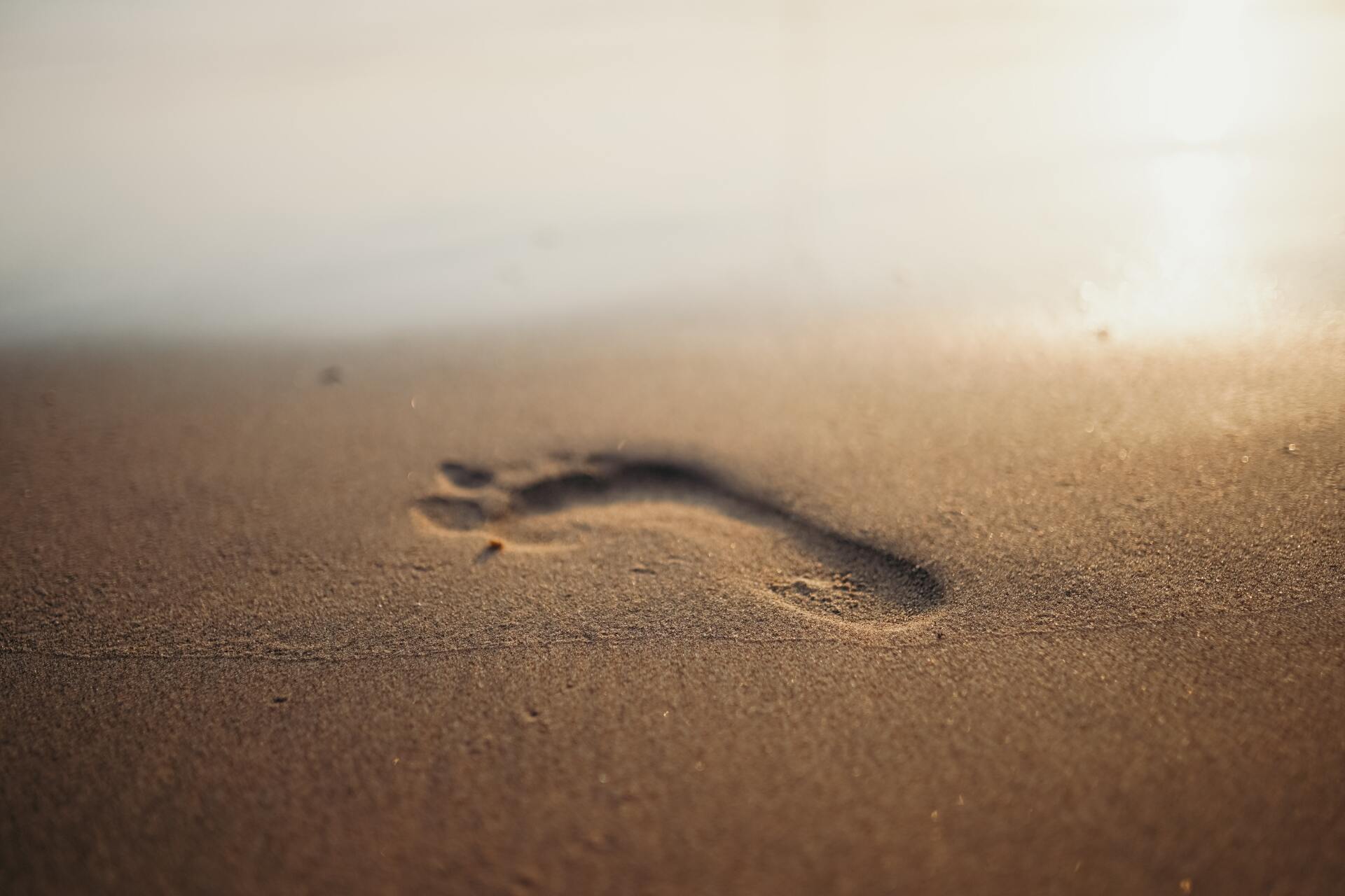 foot step in sand