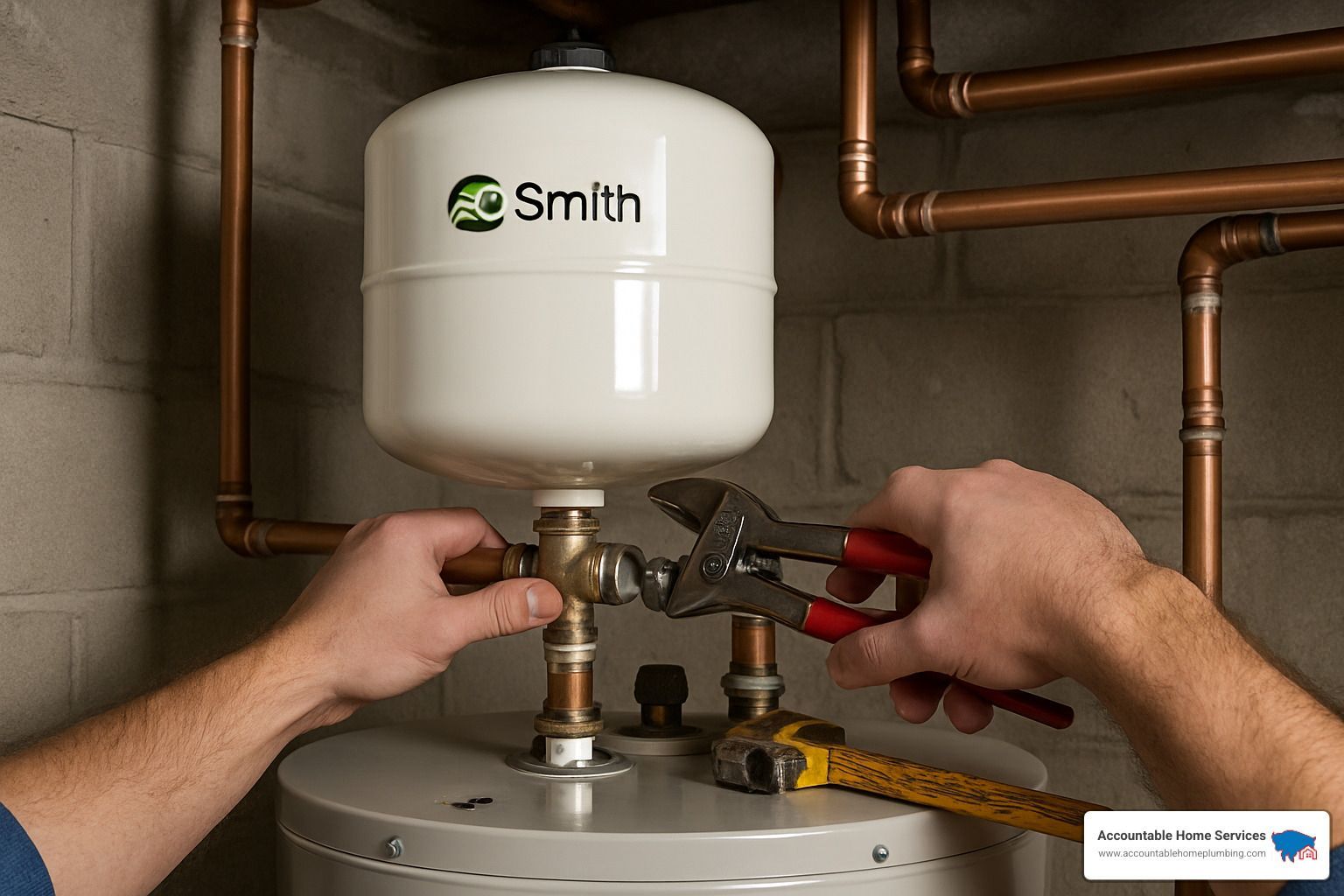 Water heater expansion tank installation