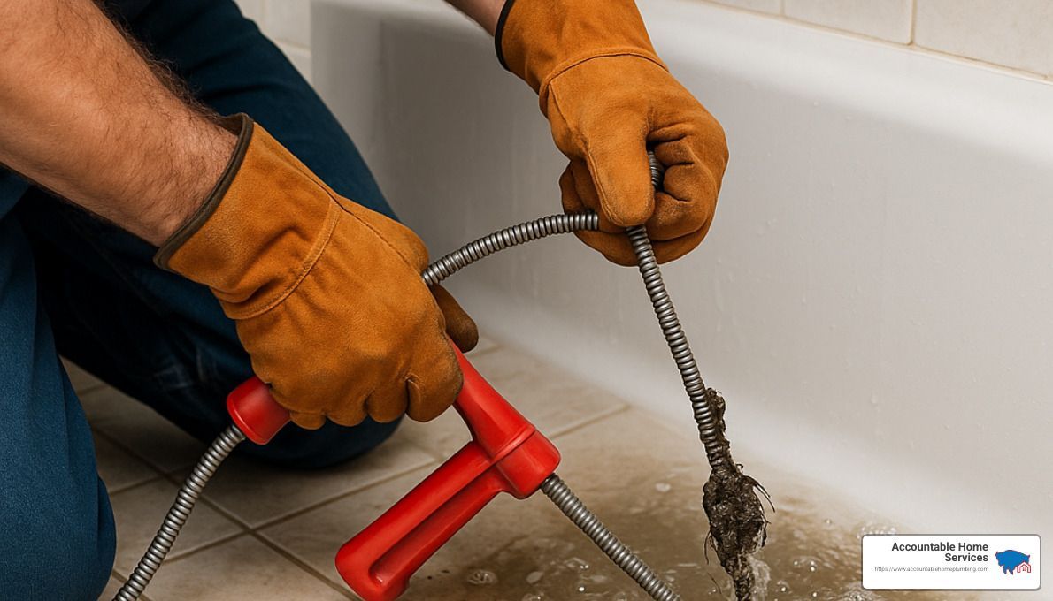 clogged drain being cleaned - drain cleaning in boulder city