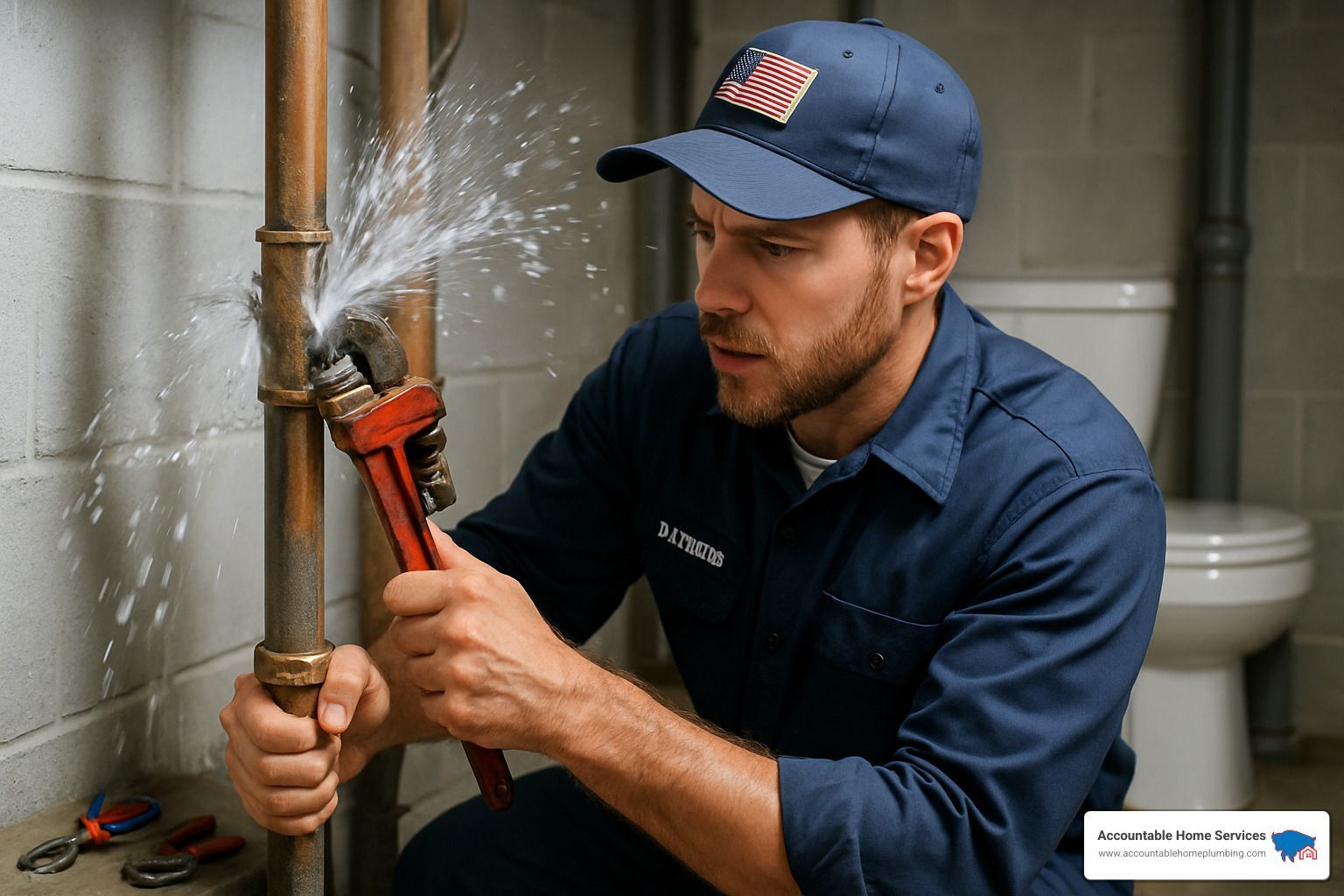 emergency plumber fixing burst pipe - 24 hour plumber near me