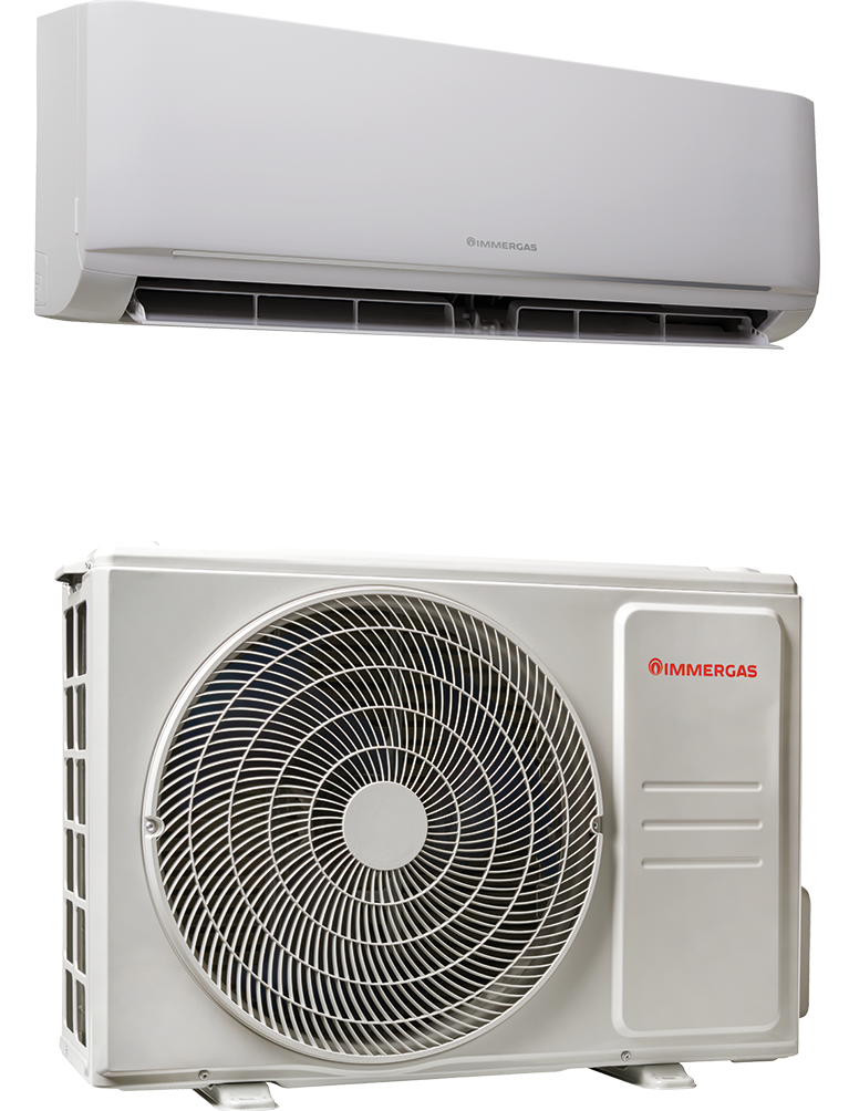 Caldaia a gas bianca da parete con display digitale e pannello di controllo.