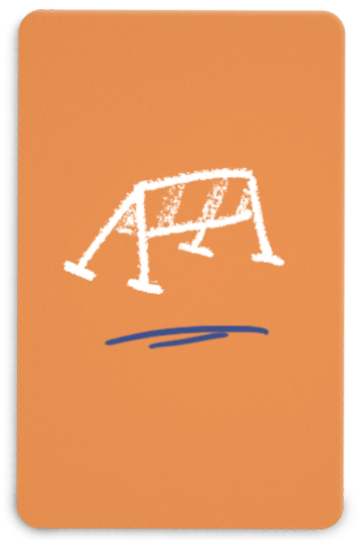 A card with a hand drawn road barrier representing obstacles to overcome