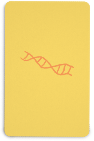 A card with a DNA strand representing change with positive thought patterns