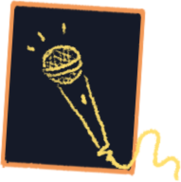 Sketch of a microphone for motivational speaker