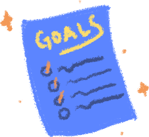 Illustration of a list of goals on paper