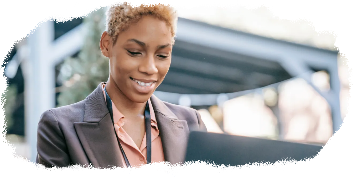 Young professional using her laptop