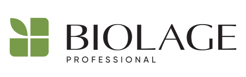 A biolage professional logo with a green leaf on a white background.