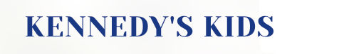 KENNEDY'S KIDS, blue text on a white background.
