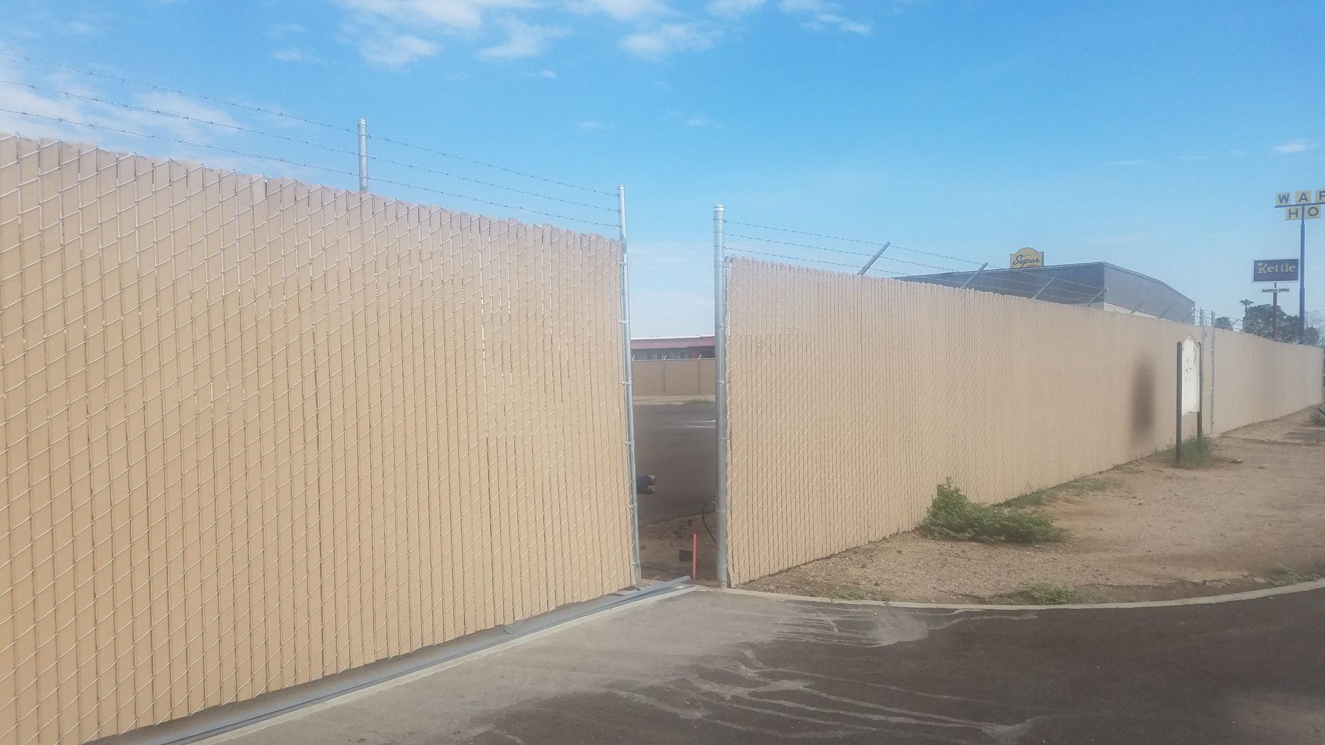 Fence with Privacy Slats — Fence Rentals in Tucson, AZ