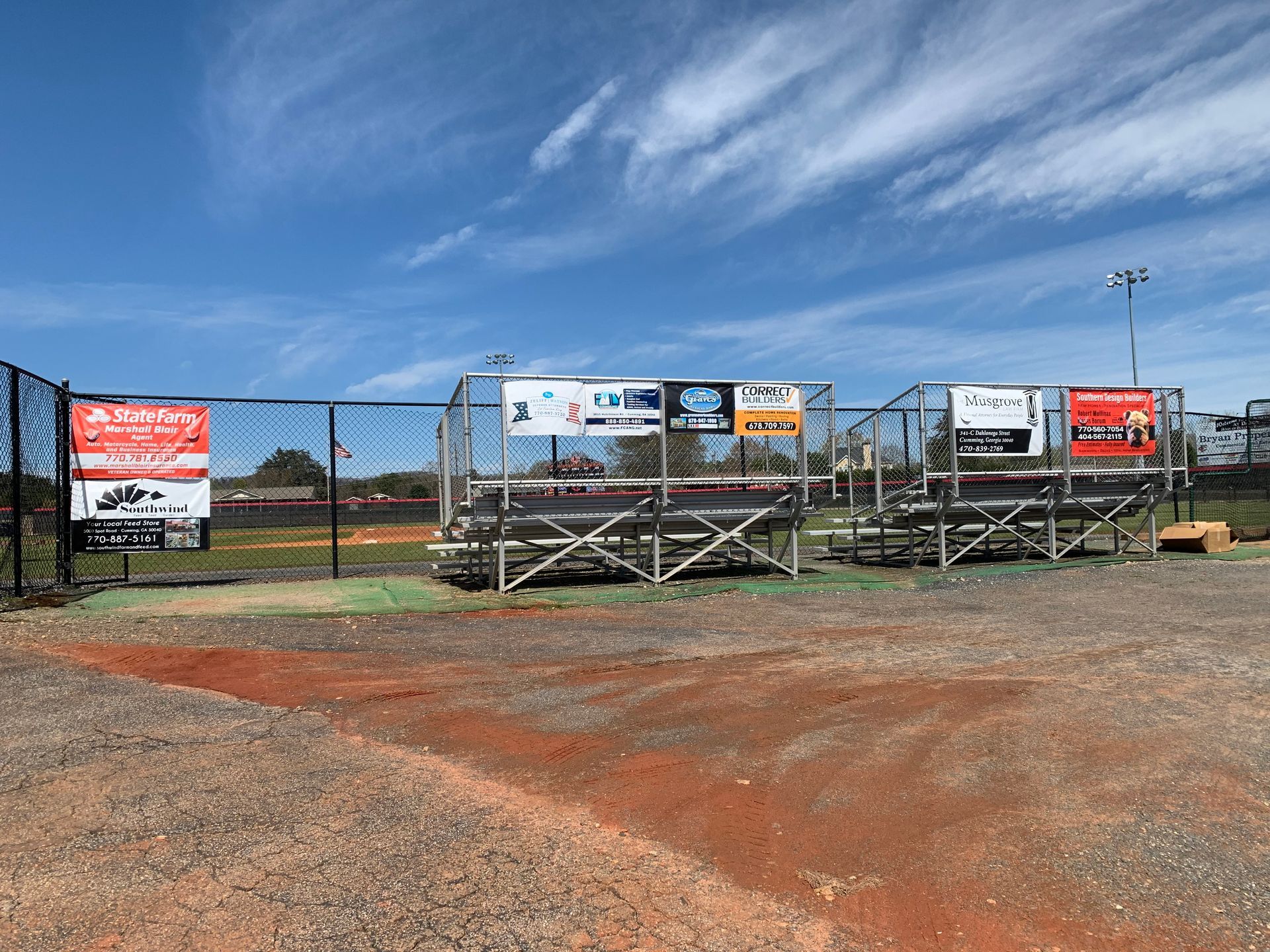 banners up on a wire fenceline