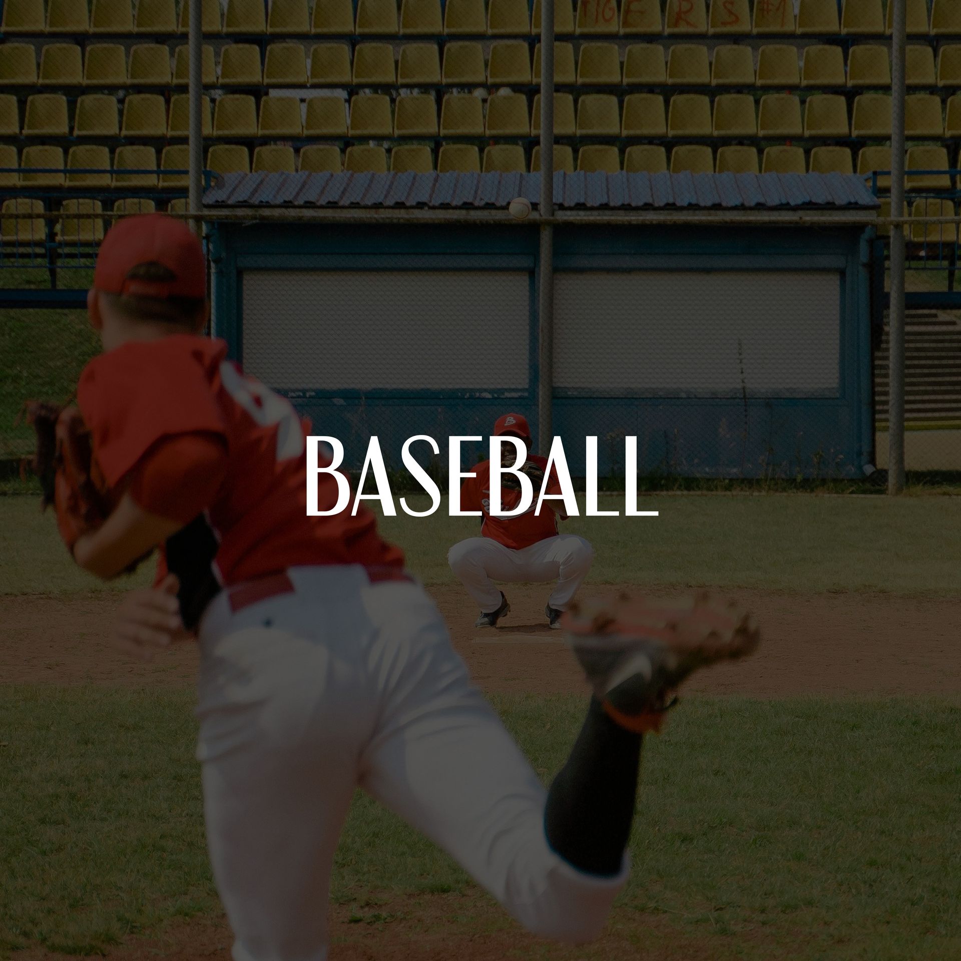 baseball players during a game with text labeling it as baseball
