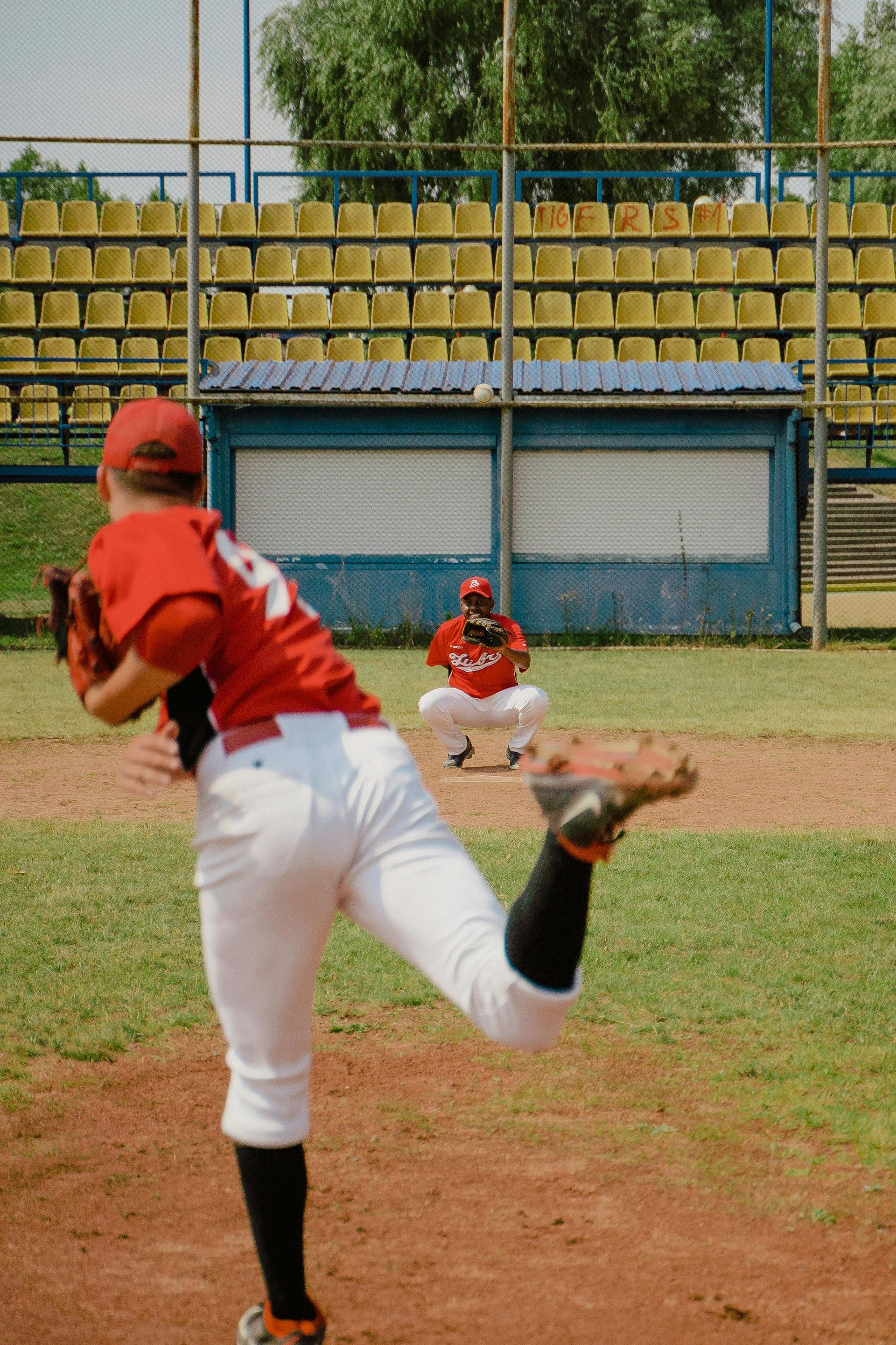baseball players during a game