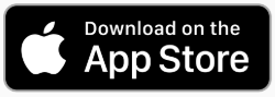 A black and white app store icon that says `` download on the app store ''.