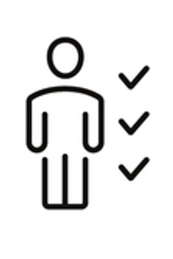 A line drawing of a man with three arrows pointing in opposite directions.