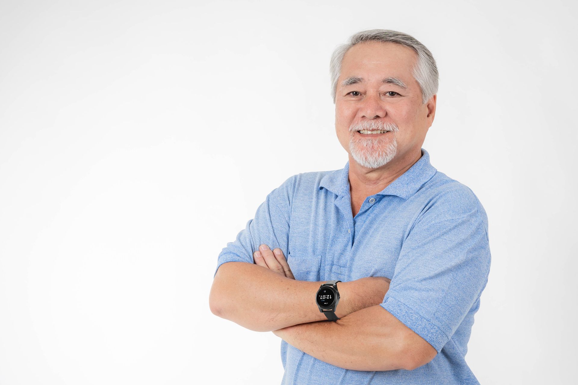 Smartwatch Man Blue Shirt