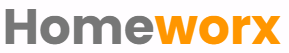 The word homework is written in orange and gray on a white background.
