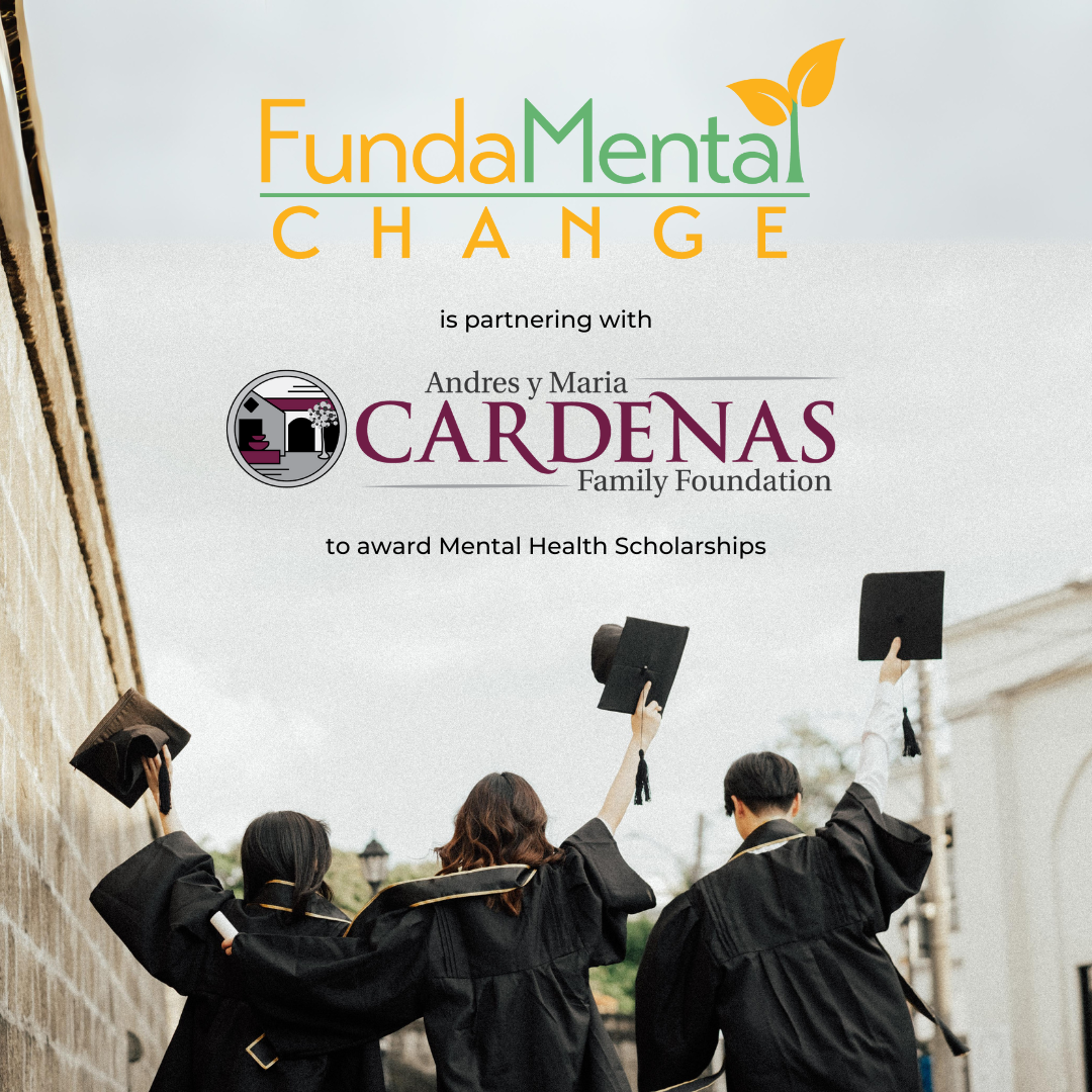 A poster for fundamental change shows graduates throwing their caps in the air