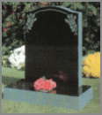A classic Black granite with sanded edges and sanded roses design on face. Perfect for a lawn memorial.