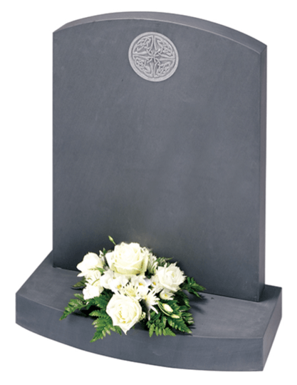 A classic slate memorial with Celtic Knot design.