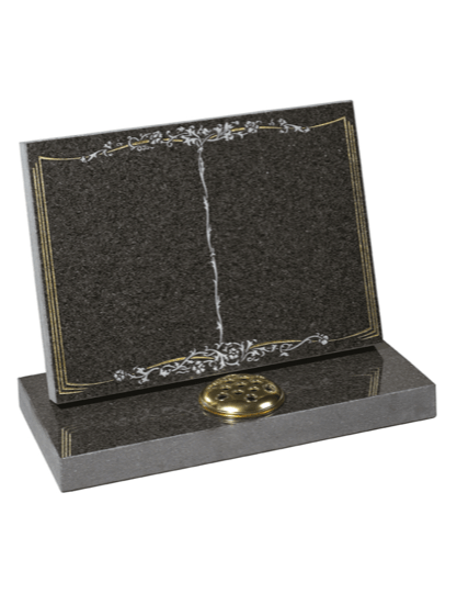 This South African Dark Grey granite book tablet is part polished to give contrast to the stone.