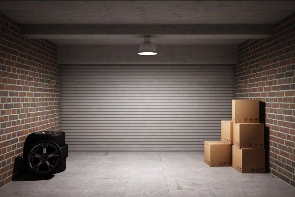 boxes inside of garage