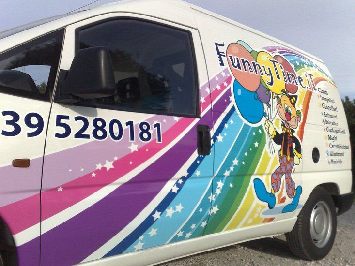 Adesivo multicolore per veicolo