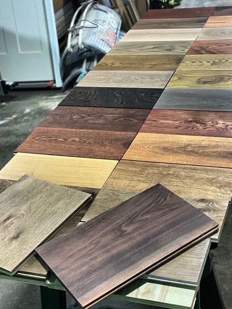 several different types of wood on a table