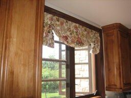 Flowery Valences in Windows - Raymonde Draperies and Window Coverings in San Diego, CA