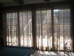 Billiard Room with Curtain Drapes- Raymonde Draperies and Window Coverings in San Diego, CA