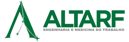 Logo verde para Altarf Engenharia e Medicina do Trabalho, apresentando um ícone estilizado da letra 'A' com um padrão de constelação.