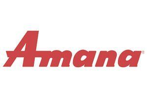 The amana logo is red and white on a white background.
