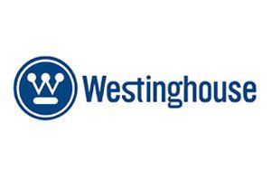 The westinghouse logo is blue and white and has a crown on it.