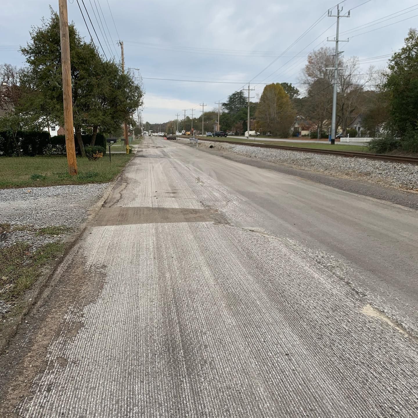 A road with a lot of gravel on it